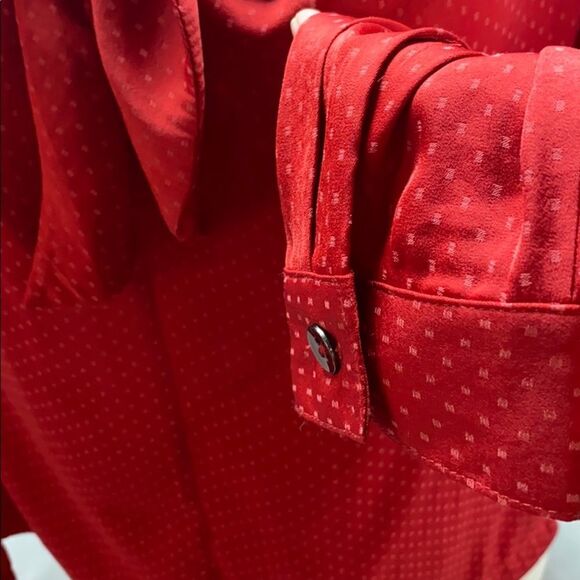 Cabi 3862 Long Sleeve Knot Dots Blouse Red Small - Picture 3 of 9